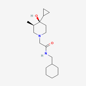 N-(cyclohexylmethyl)-2-[(3R*,4R*)-4-cyclopropyl-4-hydroxy-3-methyl-1-piperidinyl]acetamide