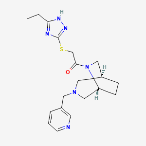 molecular formula C19H26N6OS B5659699 (1S*,5R*)-6-{[(3-ethyl-1H-1,2,4-triazol-5-yl)thio]acetyl}-3-(pyridin-3-ylmethyl)-3,6-diazabicyclo[3.2.2]nonane 