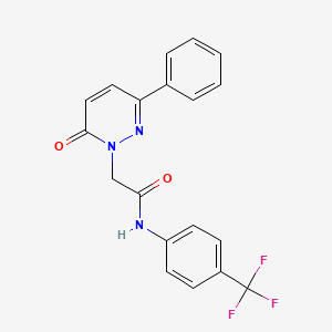 molecular formula C19H14F3N3O2 B5659703 2-(6-oxo-3-phenyl-1(6H)-pyridazinyl)-N-[4-(trifluoromethyl)phenyl]acetamide 