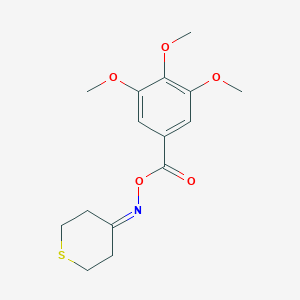 molecular formula C15H19NO5S B5659719 tetrahydro-4H-thiopyran-4-one O-(3,4,5-trimethoxybenzoyl)oxime 