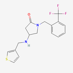 molecular formula C17H17F3N2OS B5659750 4-[(3-thienylmethyl)amino]-1-[2-(trifluoromethyl)benzyl]-2-pyrrolidinone 