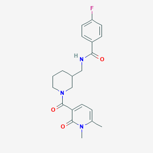 molecular formula C21H24FN3O3 B5659764 N-({1-[(1,6-dimethyl-2-oxo-1,2-dihydropyridin-3-yl)carbonyl]piperidin-3-yl}methyl)-4-fluorobenzamide 