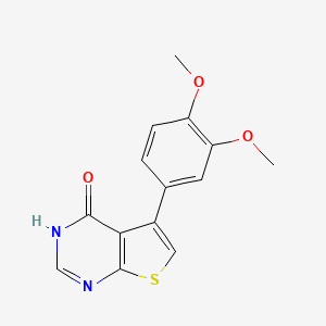 molecular formula C14H12N2O3S B5659784 5-(3,4-dimethoxyphenyl)thieno[2,3-d]pyrimidin-4(3H)-one CAS No. 14346-26-0