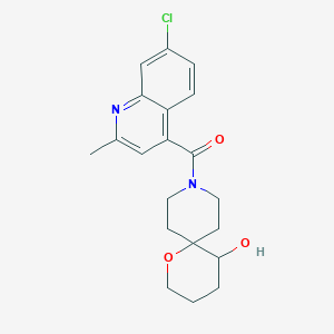molecular formula C20H23ClN2O3 B5659818 9-[(7-chloro-2-methylquinolin-4-yl)carbonyl]-1-oxa-9-azaspiro[5.5]undecan-5-ol 