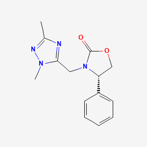 molecular formula C14H16N4O2 B5659826 (4S)-3-[(1,3-dimethyl-1H-1,2,4-triazol-5-yl)methyl]-4-phenyl-1,3-oxazolidin-2-one 