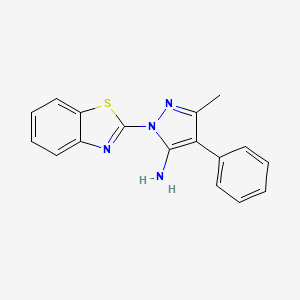molecular formula C17H14N4S B5659833 1-(1,3-benzothiazol-2-yl)-3-methyl-4-phenyl-1H-pyrazol-5-amine 