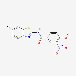 4-methoxy-N-(6-methyl-1,3-benzothiazol-2-yl)-3-nitrobenzamide
