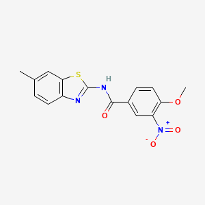 molecular formula C16H13N3O4S B5659858 4-methoxy-N-(6-methyl-1,3-benzothiazol-2-yl)-3-nitrobenzamide 