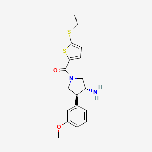 molecular formula C18H22N2O2S2 B5659882 (3R*,4S*)-1-{[5-(ethylthio)-2-thienyl]carbonyl}-4-(3-methoxyphenyl)pyrrolidin-3-amine 