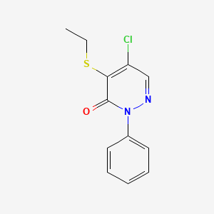 molecular formula C12H11ClN2OS B5659883 5-chloro-4-(ethylthio)-2-phenyl-3(2H)-pyridazinone 