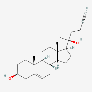 molecular formula C25H38O2 B565989 (3beta)-26,27-Dinorcholest-5-en-24-yne-3,20-diol CAS No. 1397692-46-4