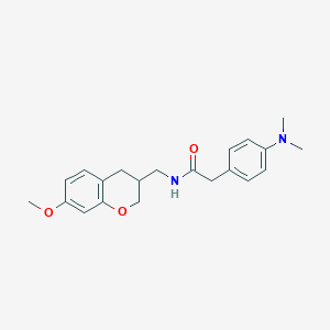 molecular formula C21H26N2O3 B5659897 2-[4-(dimethylamino)phenyl]-N-[(7-methoxy-3,4-dihydro-2H-chromen-3-yl)methyl]acetamide 