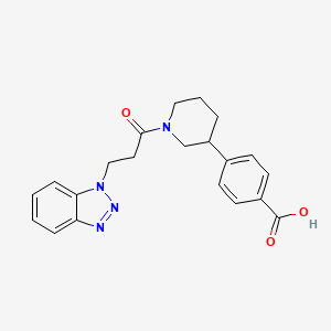 molecular formula C21H22N4O3 B5659899 4-{1-[3-(1H-1,2,3-benzotriazol-1-yl)propanoyl]piperidin-3-yl}benzoic acid 
