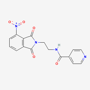 molecular formula C16H12N4O5 B5659903 N-[2-(4-nitro-1,3-dioxo-1,3-dihydro-2H-isoindol-2-yl)ethyl]isonicotinamide 