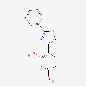 molecular formula C14H10N2O2S B5659917 4-[2-(3-pyridinyl)-1,3-thiazol-4-yl]-1,3-benzenediol 