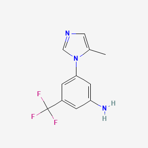 molecular formula C11H10F3N3 B565994 3-(5-Methyl-1H-imidazol-1-yl)-5-(trifluoromethyl)benzenamine CAS No. 641571-16-6