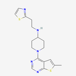 molecular formula C17H21N5S2 B5659946 1-(6-methylthieno[2,3-d]pyrimidin-4-yl)-N-[2-(1,3-thiazol-2-yl)ethyl]piperidin-4-amine 