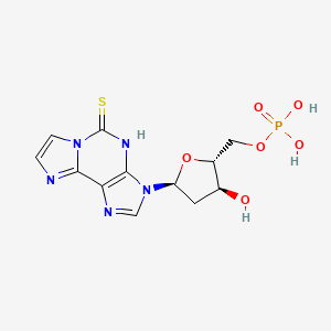 molecular formula C12H14N5O6PS B565995 [(2R,3S,5S)-3-Hydroxy-5-(5-sulfanylidene-4H-imidazo[2,1-f]purin-3-yl)oxolan-2-yl]methyl dihydrogen phosphate CAS No. 162791-64-2