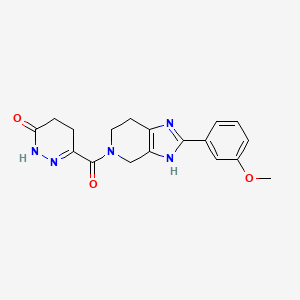 molecular formula C18H19N5O3 B5659981 6-{[2-(3-methoxyphenyl)-1,4,6,7-tetrahydro-5H-imidazo[4,5-c]pyridin-5-yl]carbonyl}-4,5-dihydropyridazin-3(2H)-one 