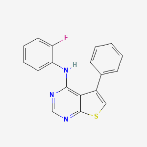 molecular formula C18H12FN3S B5660010 N-(2-fluorophenyl)-5-phenylthieno[2,3-d]pyrimidin-4-amine 