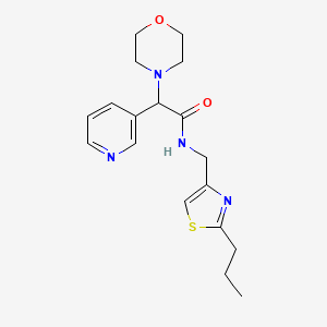 2-(4-morpholinyl)-N-[(2-propyl-1,3-thiazol-4-yl)methyl]-2-(3-pyridinyl)acetamide