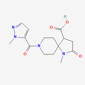 molecular formula C15H20N4O4 B5660028 1-methyl-8-[(1-methyl-1H-pyrazol-5-yl)carbonyl]-2-oxo-1,8-diazaspiro[4.5]decane-4-carboxylic acid 