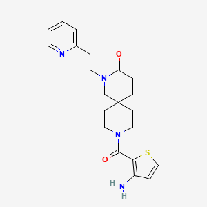 molecular formula C21H26N4O2S B5660036 9-[(3-amino-2-thienyl)carbonyl]-2-[2-(2-pyridinyl)ethyl]-2,9-diazaspiro[5.5]undecan-3-one hydrochloride 