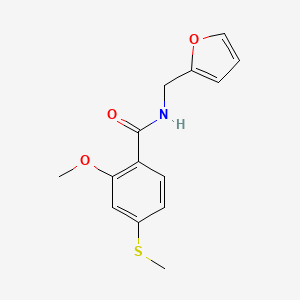 molecular formula C14H15NO3S B5660043 N-(2-furylmethyl)-2-methoxy-4-(methylthio)benzamide 