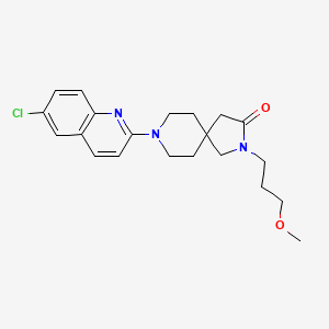 molecular formula C21H26ClN3O2 B5660045 8-(6-chloro-2-quinolinyl)-2-(3-methoxypropyl)-2,8-diazaspiro[4.5]decan-3-one 
