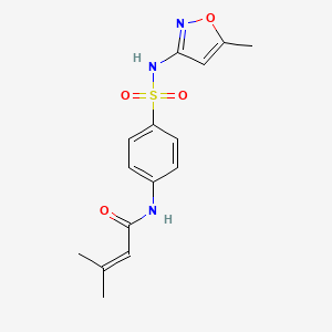 molecular formula C15H17N3O4S B5660064 3-methyl-N-(4-{[(5-methyl-3-isoxazolyl)amino]sulfonyl}phenyl)-2-butenamide 