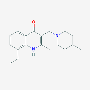 molecular formula C19H26N2O B5660069 8-ethyl-2-methyl-3-[(4-methyl-1-piperidinyl)methyl]-4-quinolinol 