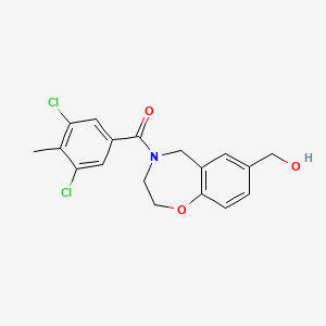 molecular formula C18H17Cl2NO3 B5660076 [4-(3,5-dichloro-4-methylbenzoyl)-2,3,4,5-tetrahydro-1,4-benzoxazepin-7-yl]methanol 
