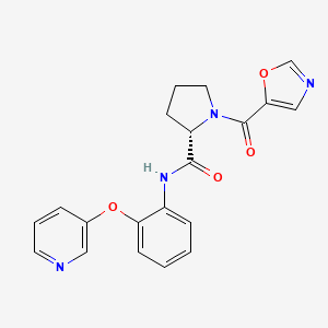 molecular formula C20H18N4O4 B5660099 1-(1,3-oxazol-5-ylcarbonyl)-N-[2-(pyridin-3-yloxy)phenyl]-L-prolinamide 
