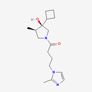 molecular formula C17H27N3O2 B5660194 (3R*,4R*)-3-cyclobutyl-4-methyl-1-[4-(2-methyl-1H-imidazol-1-yl)butanoyl]-3-pyrrolidinol 