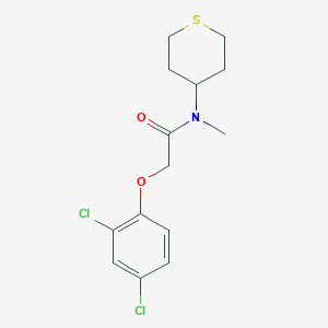 molecular formula C14H17Cl2NO2S B5660207 2-(2,4-dichlorophenoxy)-N-methyl-N-(tetrahydro-2H-thiopyran-4-yl)acetamide 