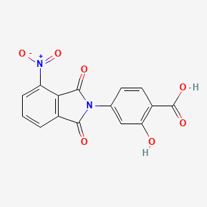 molecular formula C15H8N2O7 B5660232 2-hydroxy-4-(4-nitro-1,3-dioxo-1,3-dihydro-2H-isoindol-2-yl)benzoic acid 