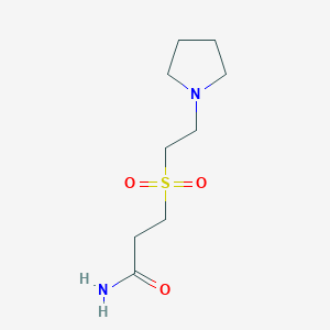 molecular formula C9H18N2O3S B5660237 3-{[2-(1-pyrrolidinyl)ethyl]sulfonyl}propanamide 