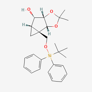 molecular formula C26H34O4Si B566025 (1R,2R,3S,4S,5S)-1-(tert-Butyldiphenyl)silyloxymethyl-2,3-dioxy-O,O-isopropylidenebicyclo[3.1.0]hexan-4-ol CAS No. 915694-38-1
