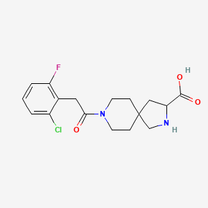 molecular formula C17H20ClFN2O3 B5660260 8-[(2-chloro-6-fluorophenyl)acetyl]-2,8-diazaspiro[4.5]decane-3-carboxylic acid 
