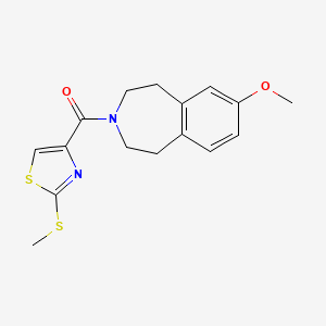 molecular formula C16H18N2O2S2 B5660287 7-methoxy-3-{[2-(methylthio)-1,3-thiazol-4-yl]carbonyl}-2,3,4,5-tetrahydro-1H-3-benzazepine 