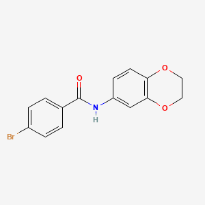 molecular formula C15H12BrNO3 B5660295 4-bromo-N-(2,3-dihydro-1,4-benzodioxin-6-yl)benzamide 