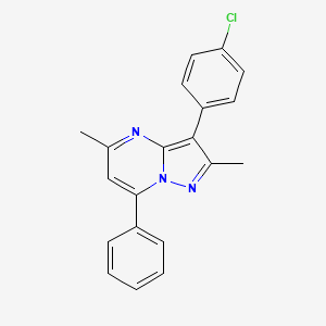 molecular formula C20H16ClN3 B5660304 3-(4-chlorophenyl)-2,5-dimethyl-7-phenylpyrazolo[1,5-a]pyrimidine 