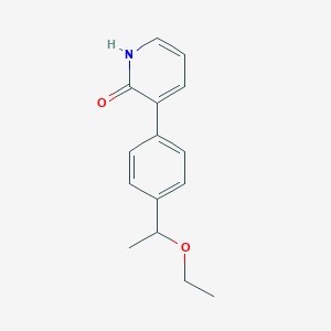 3-[4-(1-ethoxyethyl)phenyl]pyridin-2(1H)-one
