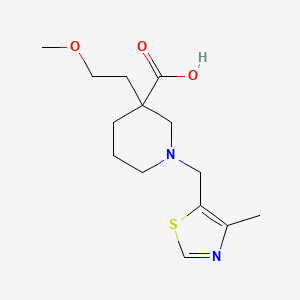 molecular formula C14H22N2O3S B5660334 3-(2-methoxyethyl)-1-[(4-methyl-1,3-thiazol-5-yl)methyl]-3-piperidinecarboxylic acid 