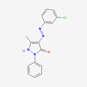 molecular formula C16H13ClN4O B5660346 3-methyl-1-phenyl-1H-pyrazole-4,5-dione 4-[(3-chlorophenyl)hydrazone] 