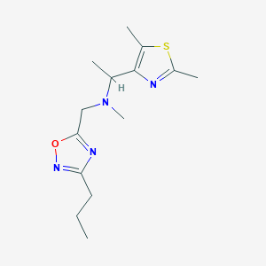 molecular formula C14H22N4OS B5660356 1-(2,5-dimethyl-1,3-thiazol-4-yl)-N-methyl-N-[(3-propyl-1,2,4-oxadiazol-5-yl)methyl]ethanamine 