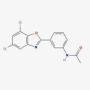 molecular formula C15H10Cl2N2O2 B5660359 N-[3-(5,7-dichloro-1,3-benzoxazol-2-yl)phenyl]acetamide 