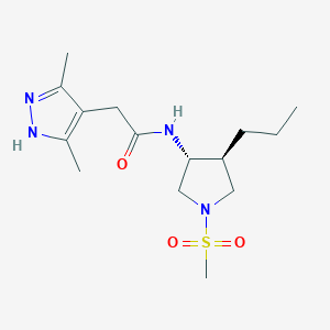 2-(3,5-dimethyl-1H-pyrazol-4-yl)-N-[(3R*,4S*)-1-(methylsulfonyl)-4-propyl-3-pyrrolidinyl]acetamide