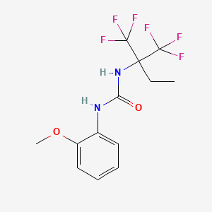 molecular formula C13H14F6N2O2 B5660415 N-[1,1-bis(trifluoromethyl)propyl]-N'-(2-methoxyphenyl)urea 
