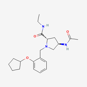 molecular formula C21H31N3O3 B5660416 (4R)-4-(acetylamino)-1-[2-(cyclopentyloxy)benzyl]-N-ethyl-L-prolinamide 
